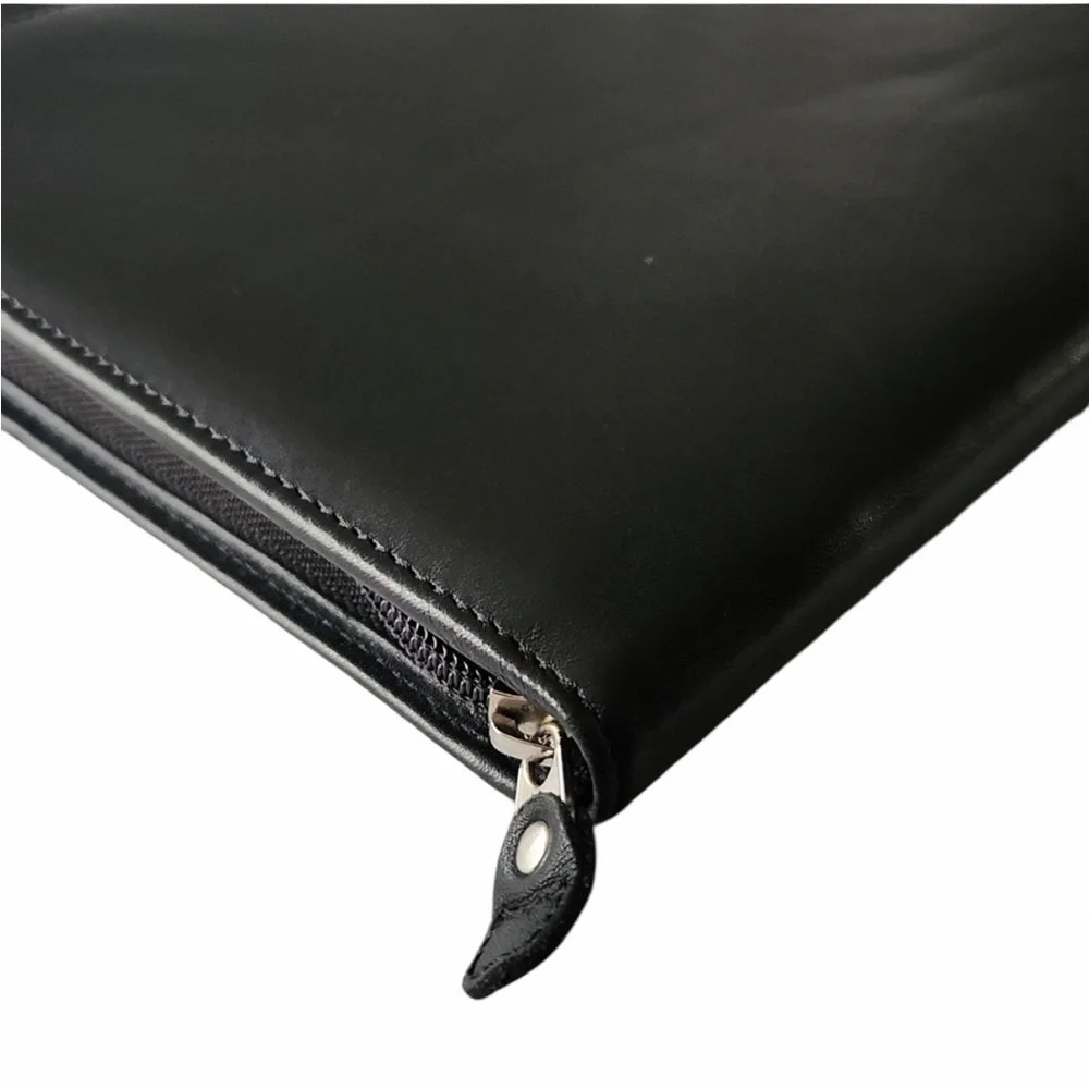 Hartmann Zip Around Black Genuine Leather Planner Organizer